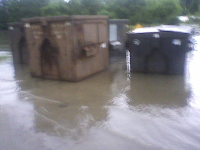 Trash Dumpsters filled with gar